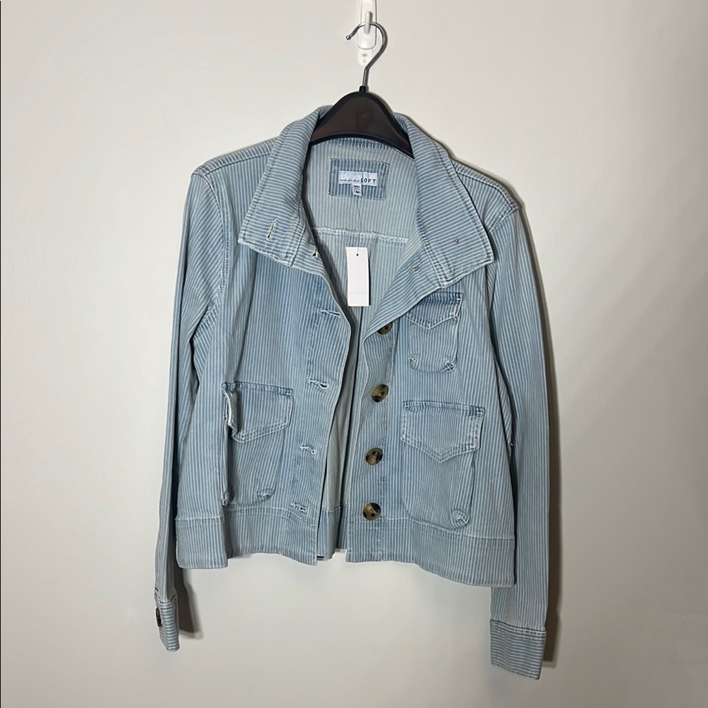 LOFT Blue Denim Jacket Structured Style